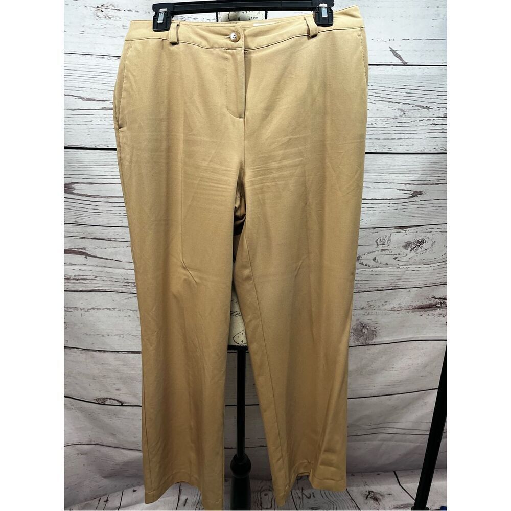 CHADWICKS Womens 10P Tan Straight Leg Tummy Control Pants‎ Classic Career